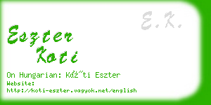 eszter koti business card
